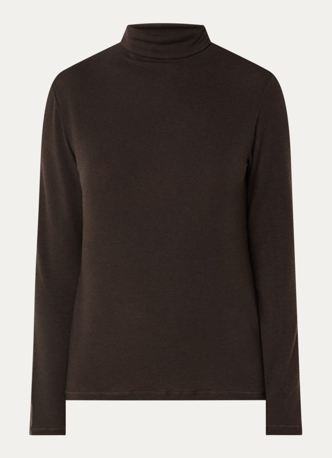 River Woods Pullover in wolblend met col - voorkant 2 chocoladebruin