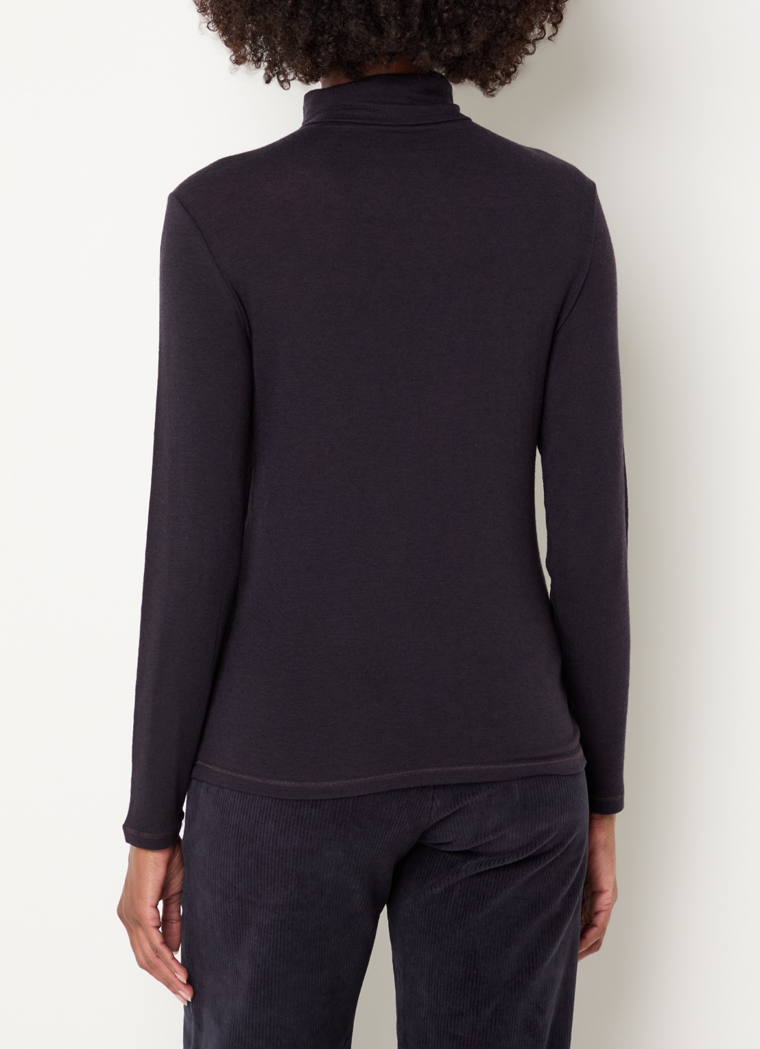 River Woods Pullover in wolblend met col - achterkant 2 blauw