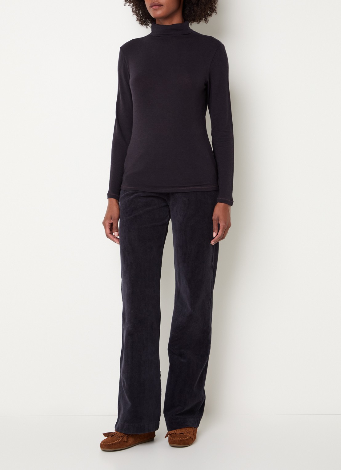 River Woods Pullover in wolblend met col - voorkant 4 blauw
