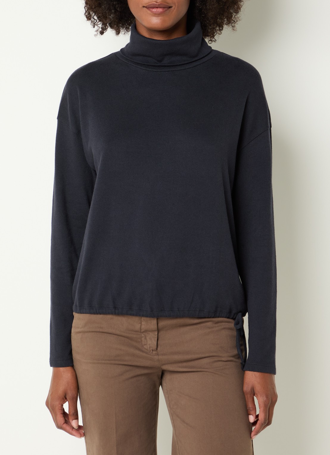 River Woods Pullover met col - detail donkerblauw