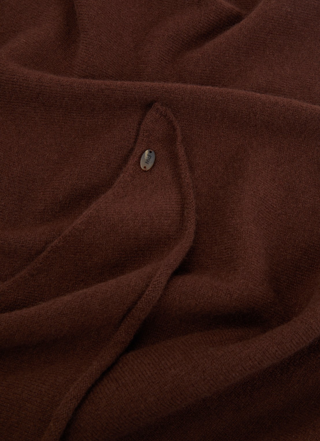 River Woods Sjaal van merino wol 140 x 55 cm - detail chocoladebruin