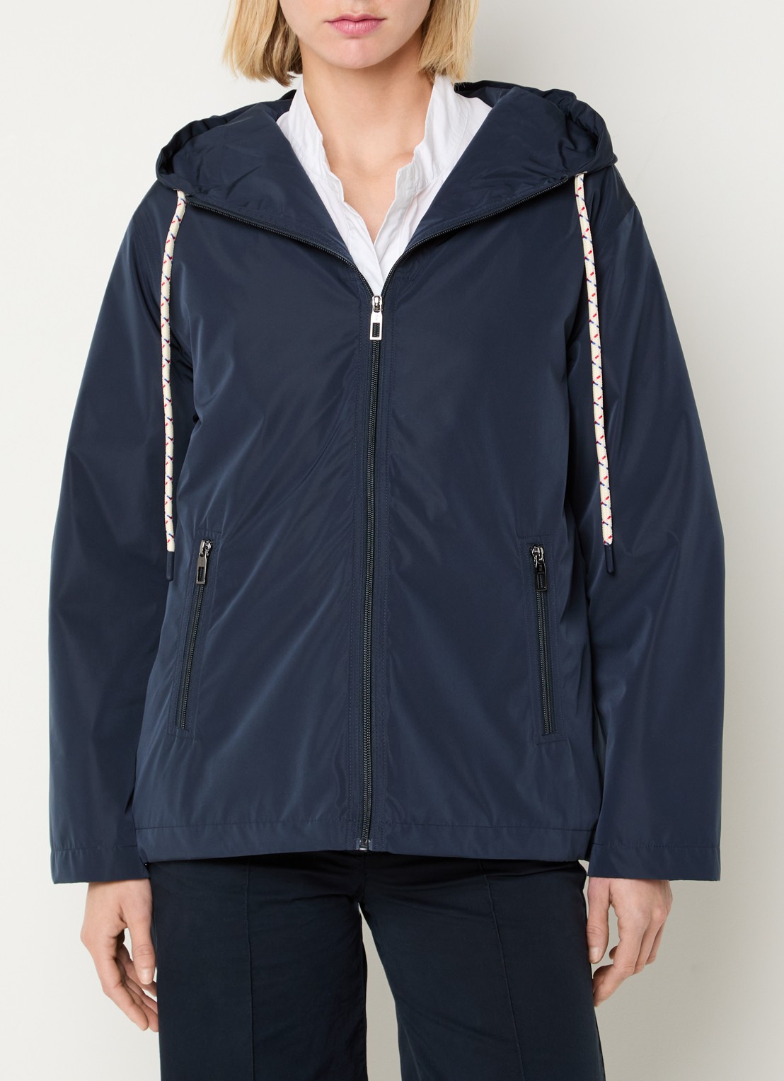 River Woods Softshell regenjas met capuchon - detail donkerblauw