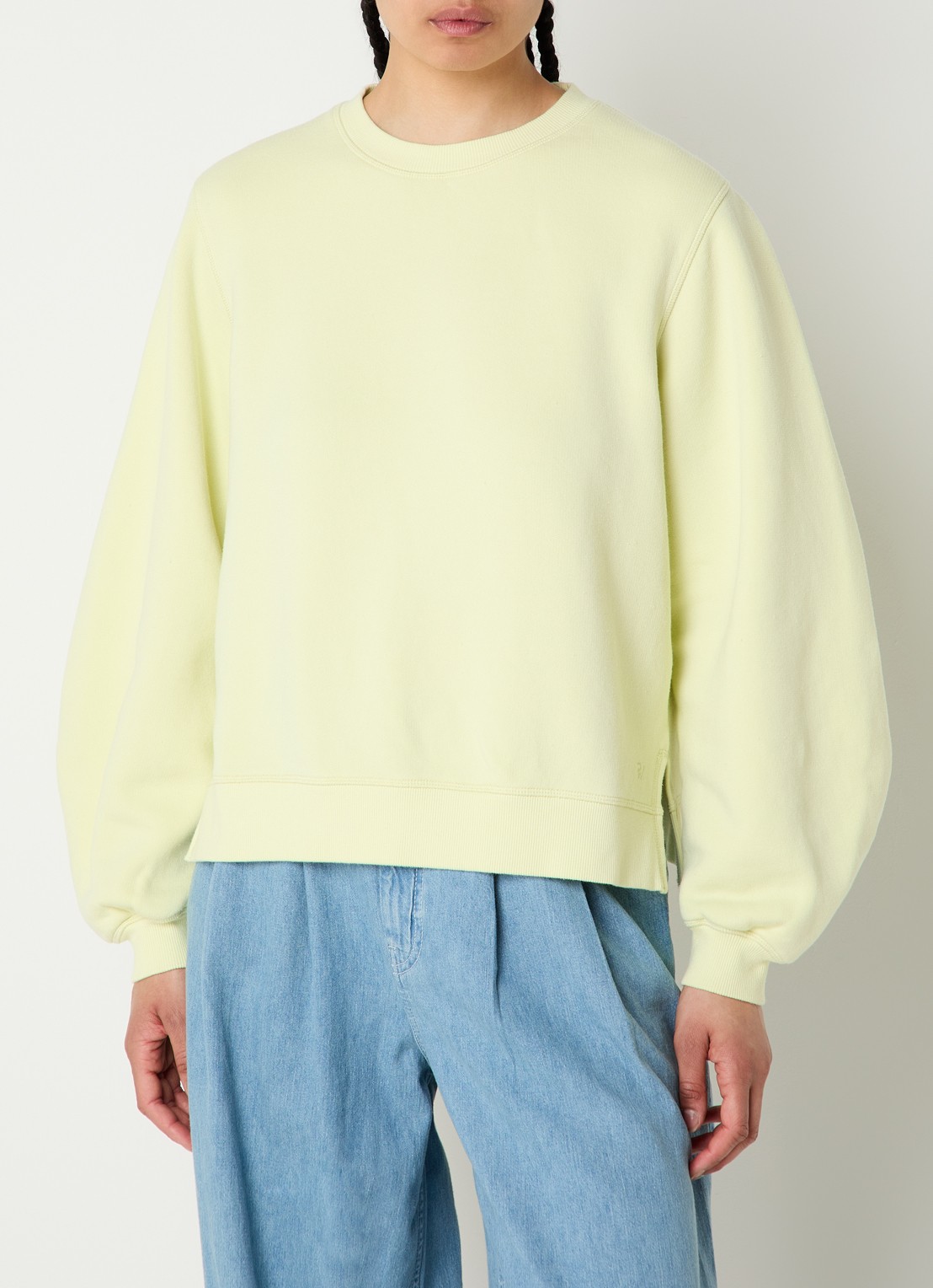 River Woods Sweater met borduring - detail lime