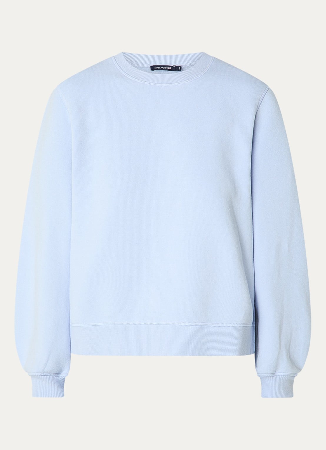 River Woods Sweater met borduring - voorkant 3 lichtblauw