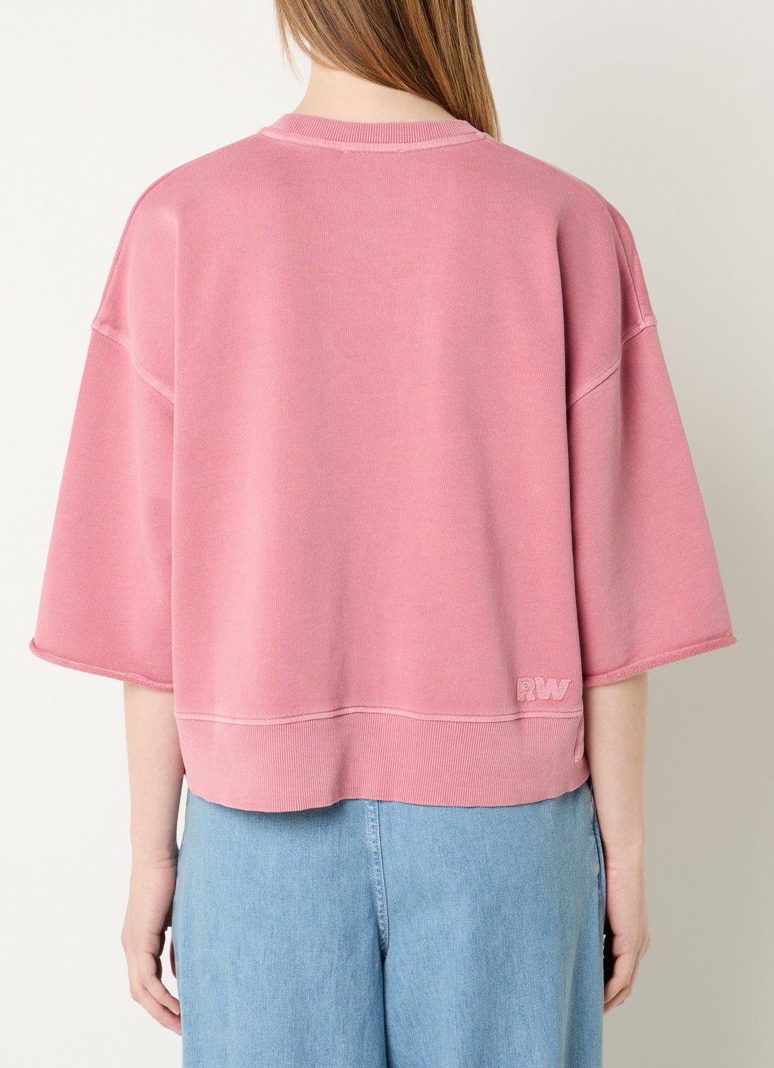 River Woods Sweater met opgestikte zak - achterkant 2 cranberryrood