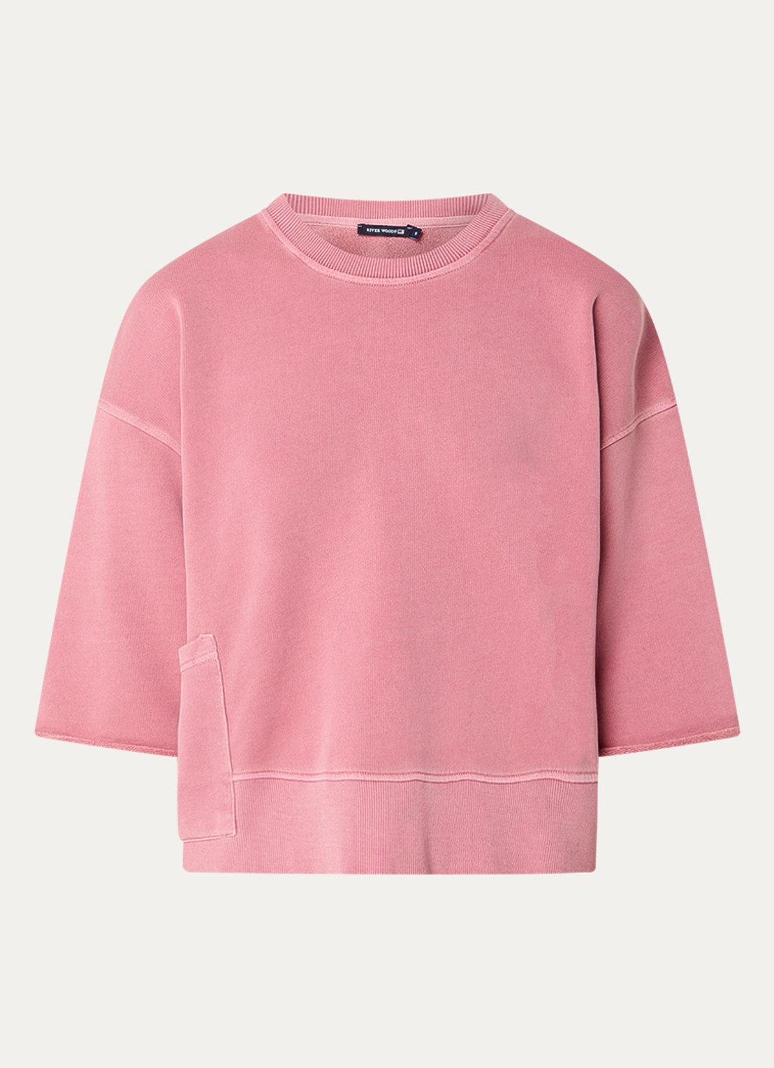River Woods Sweater met opgestikte zak - voorkant 3 cranberryrood