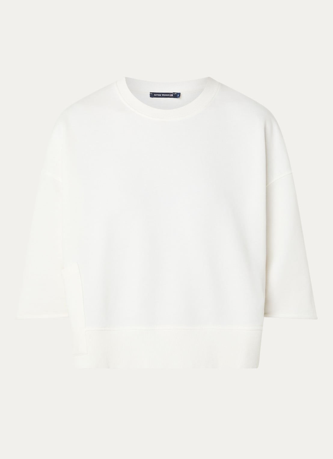 River Woods Sweater met opgestikte zak - voorkant gebroken wit