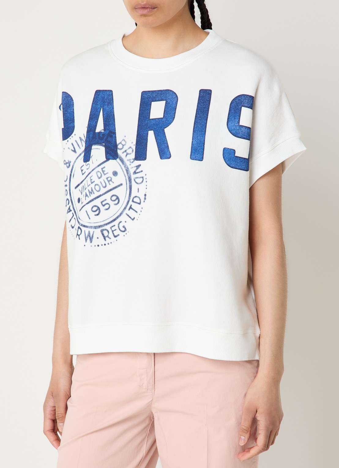 River Woods Sweater met print  - detail 4 wit