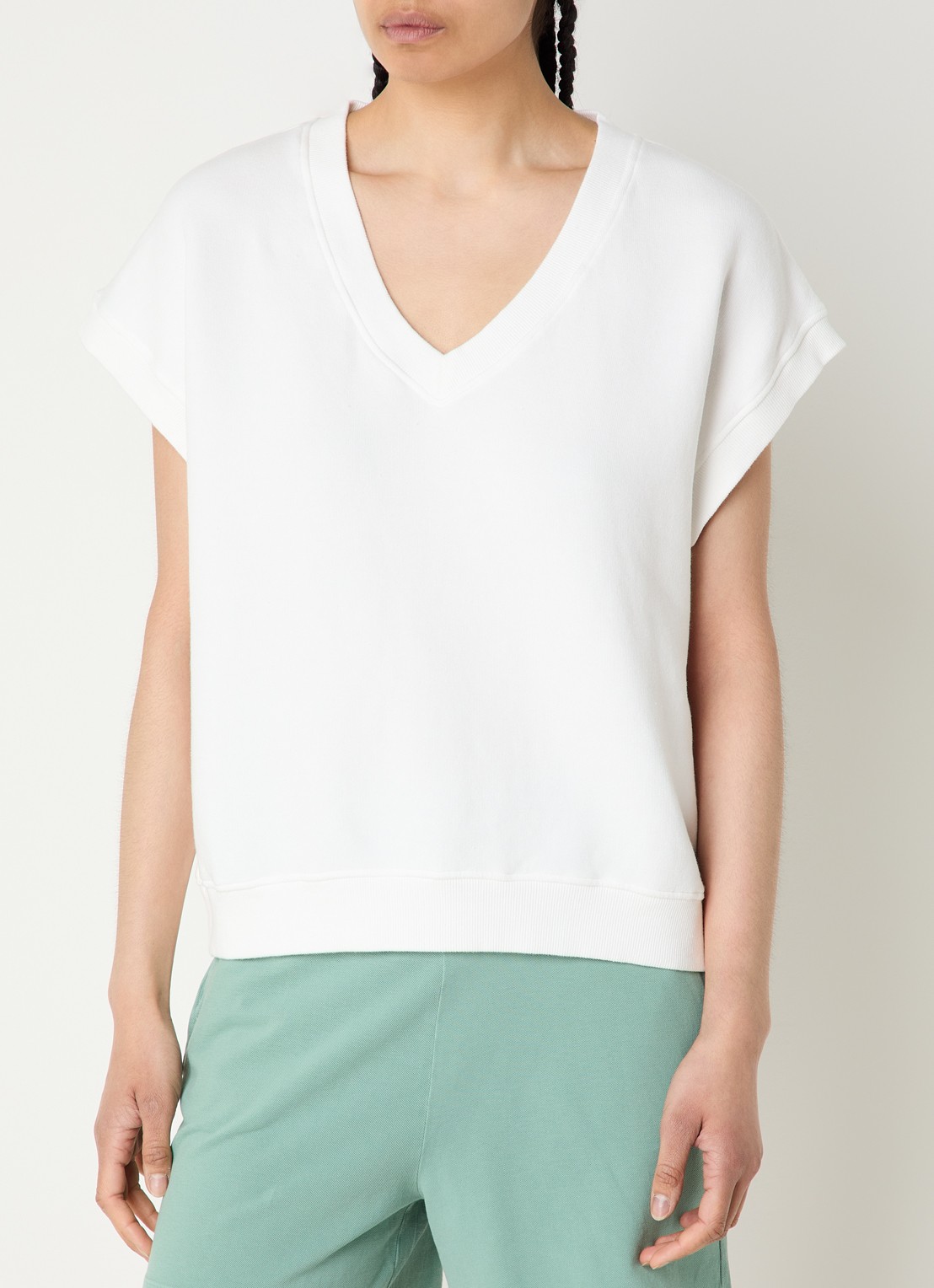 River Woods Sweater met V-hals  - detail 4 wit