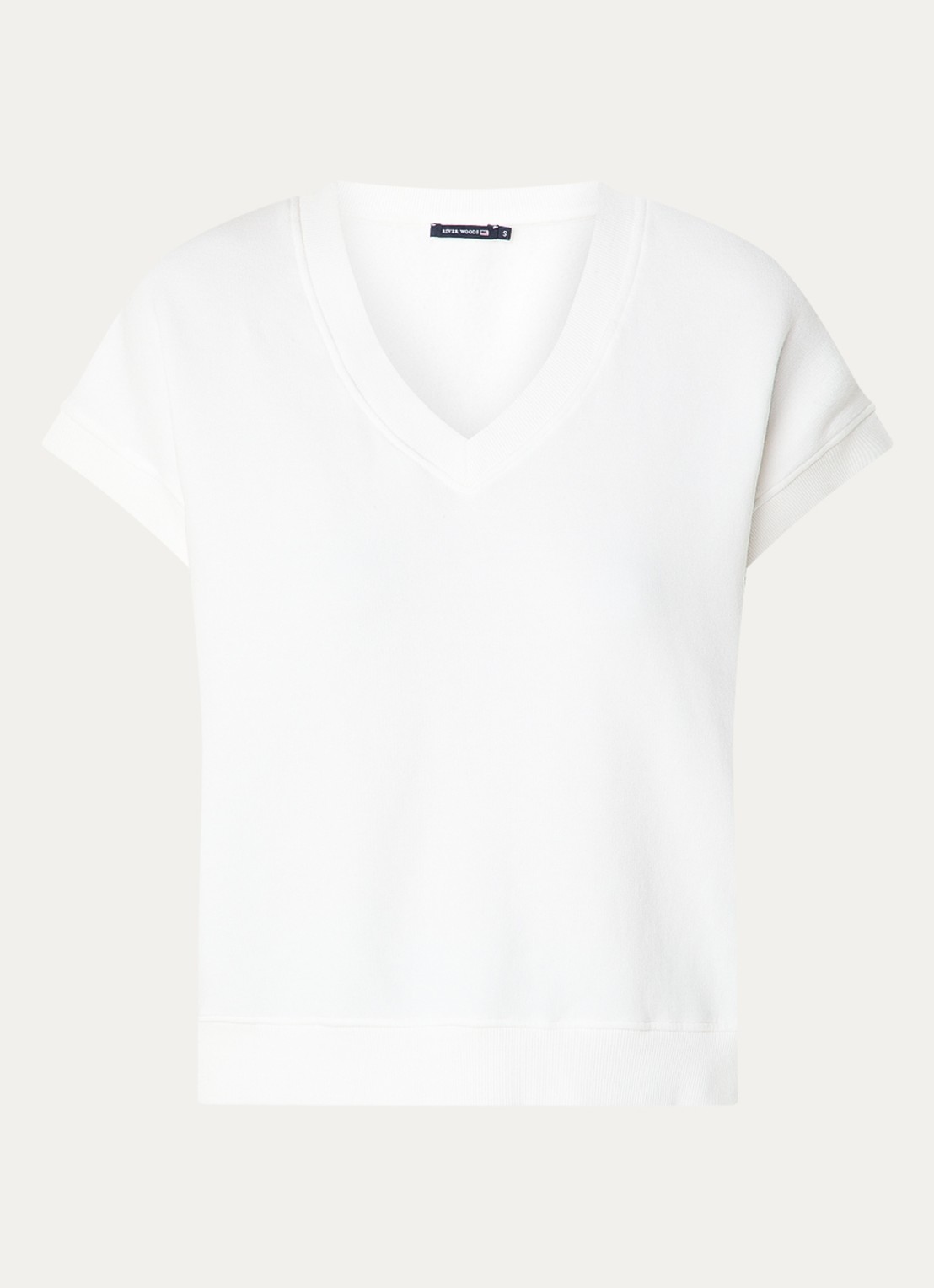 River Woods Sweater met V-hals  - voorkant wit