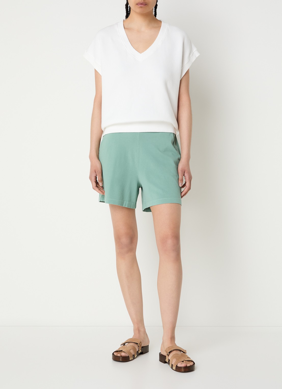 River Woods Sweater met V-hals  - voorkant 2 wit