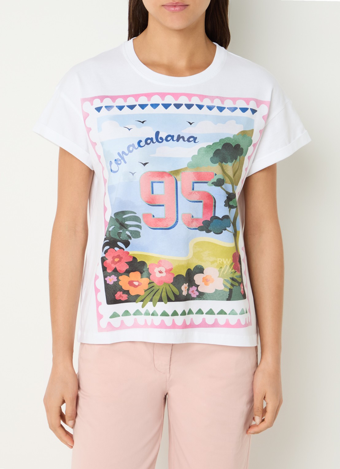 River Woods T-shirt met print - detail 4 wit