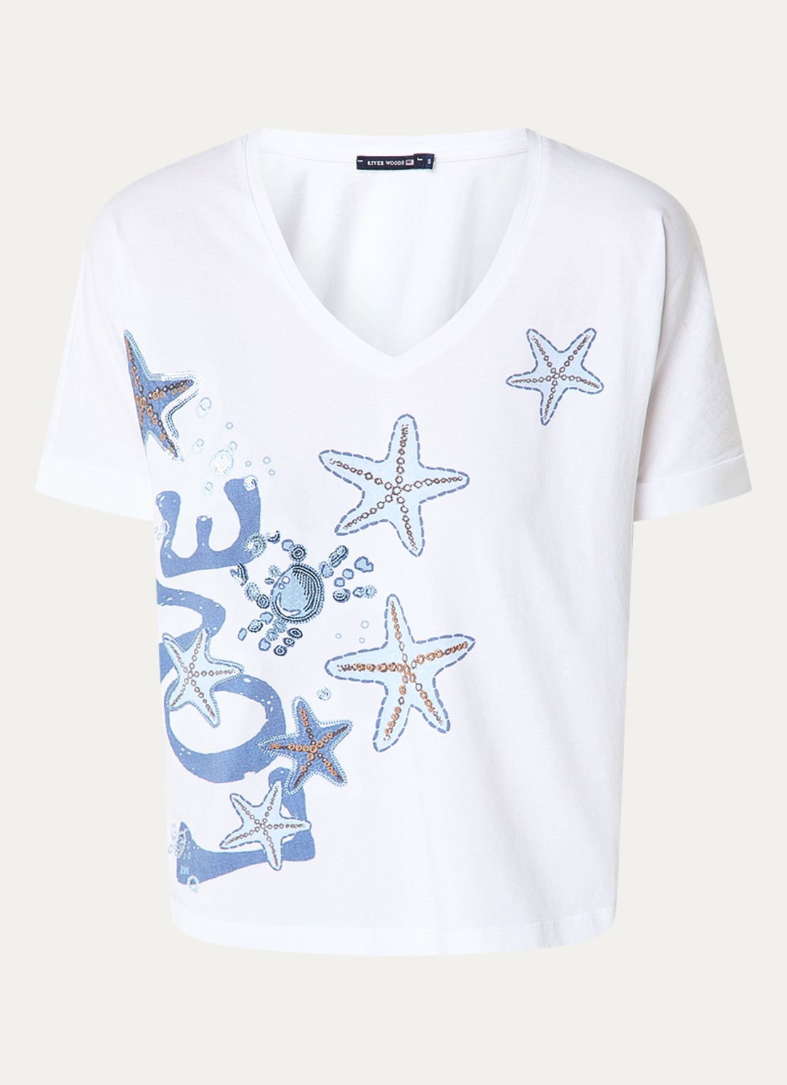River Woods T-shirt met print - voorkant 2 wit