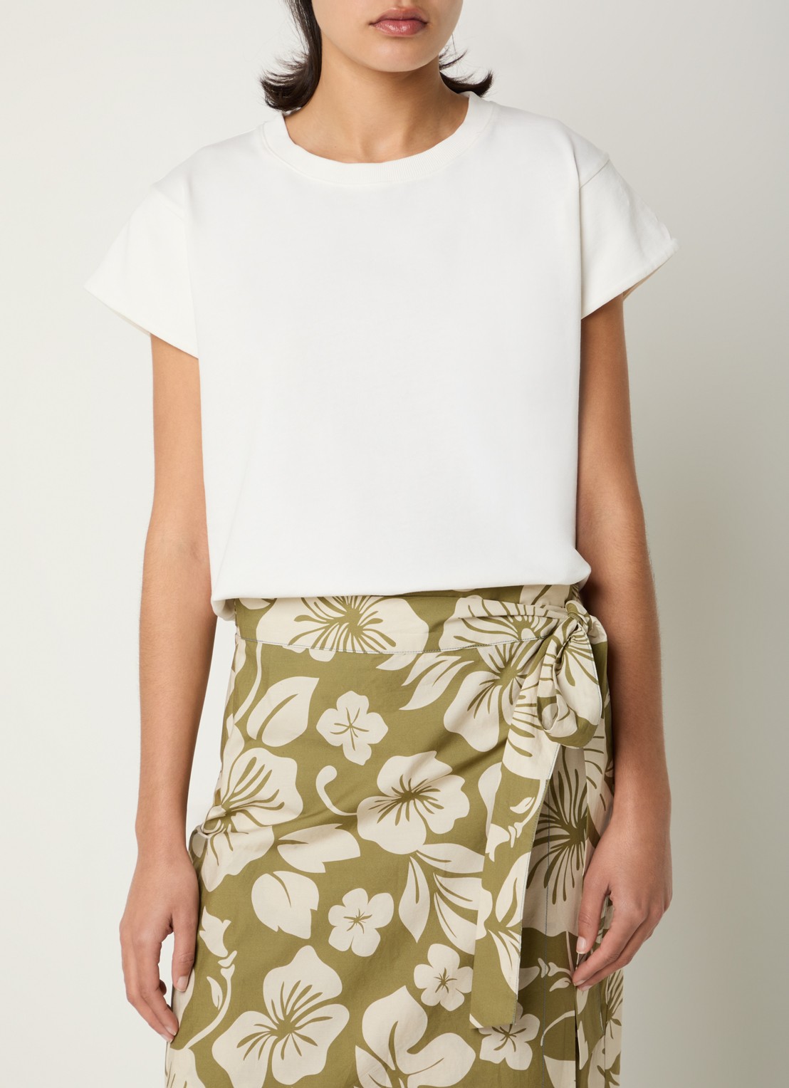River Woods T-shirt met ronde hals - detail 4 wit