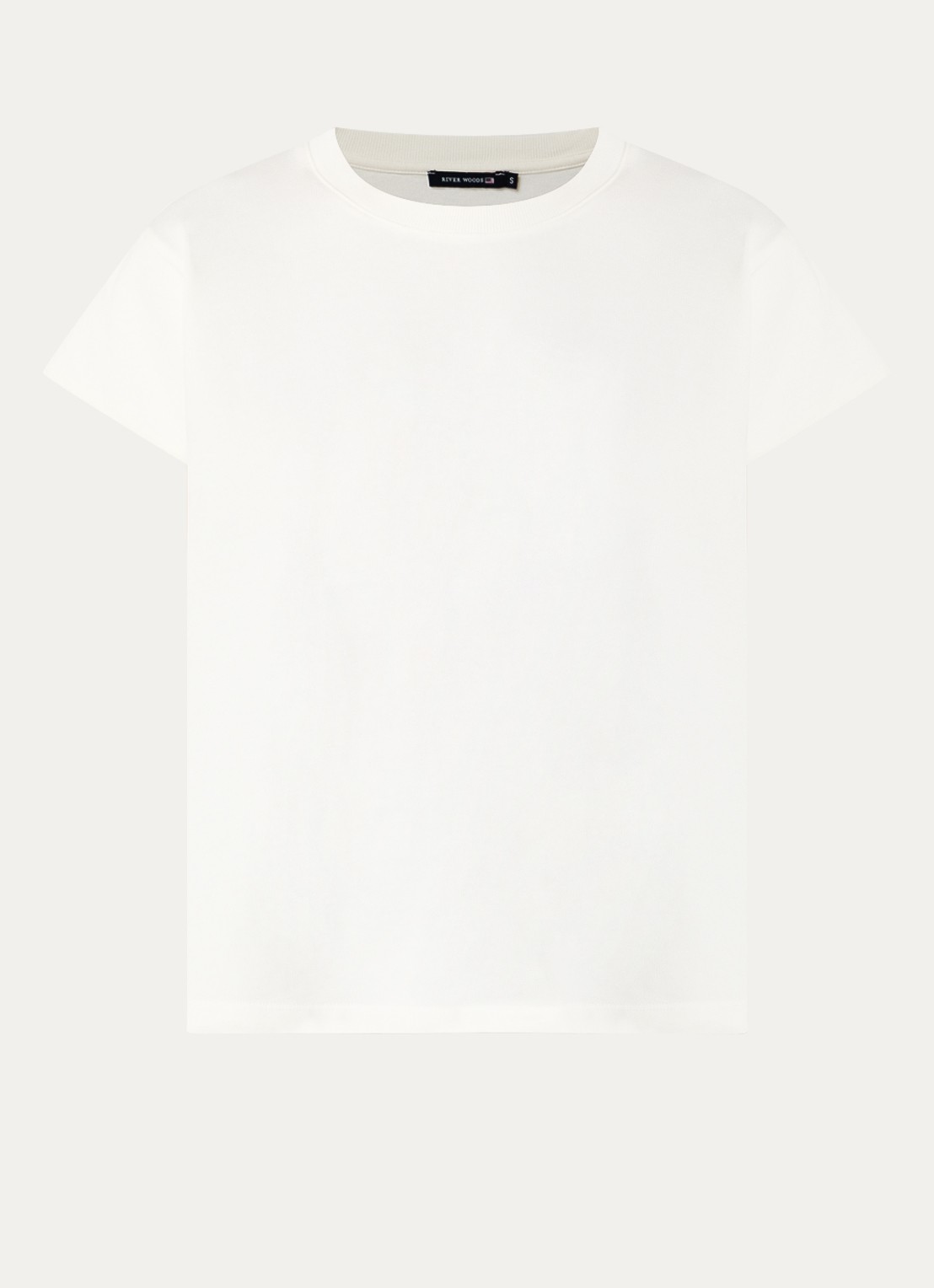 River Woods T-shirt met ronde hals - voorkant wit