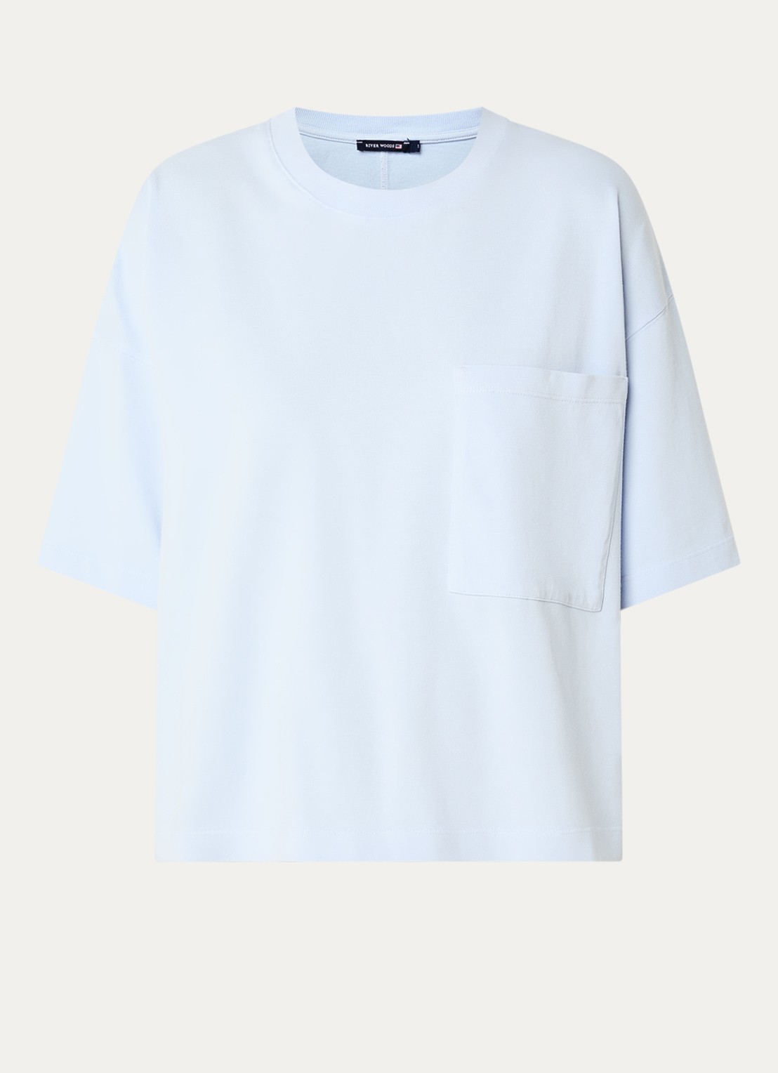 River Woods T-shirt met ronde hals - voorkant 2 lichtblauw