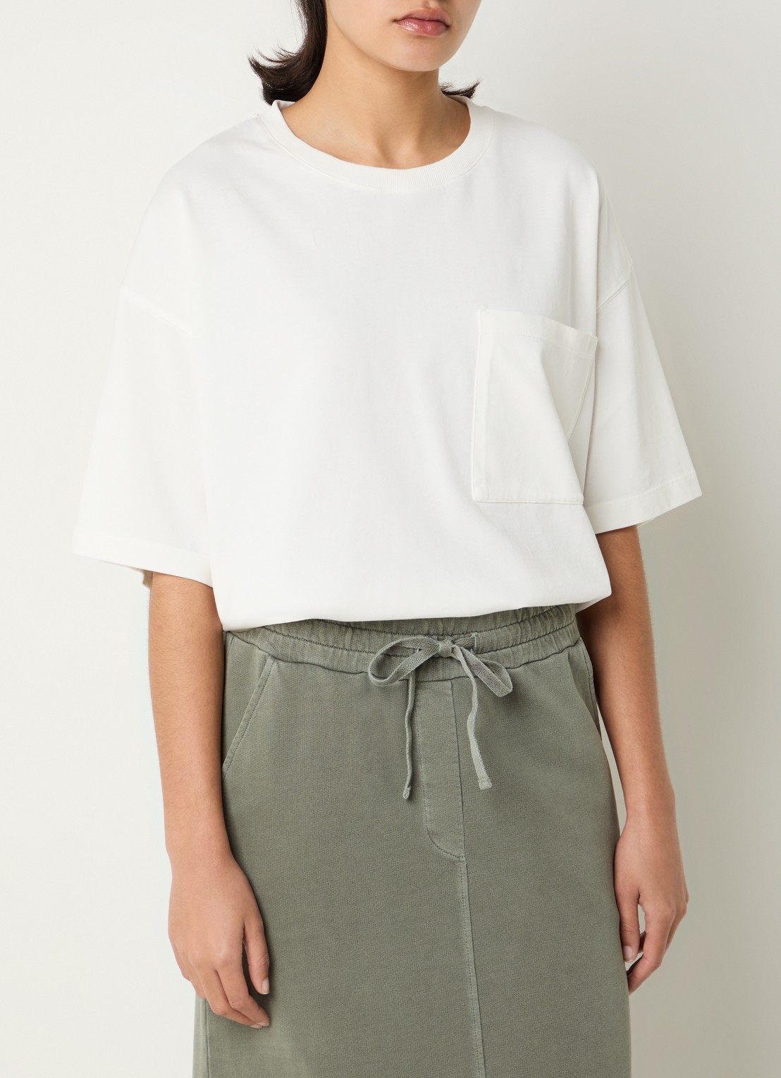 River Woods T-shirt met ronde hals - detail 4 wit