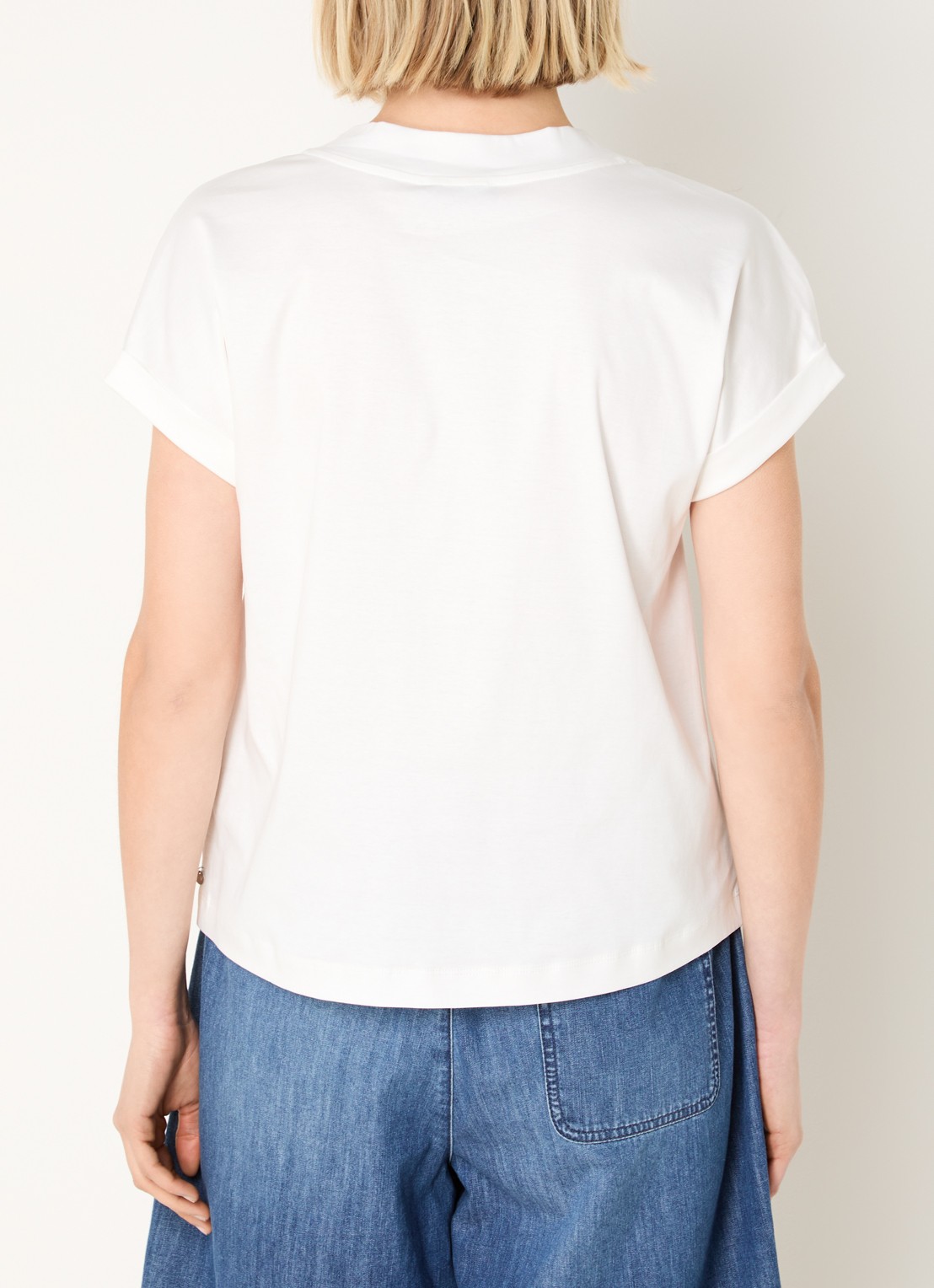River Woods T-shirt met V-hals - achterkant gebroken wit