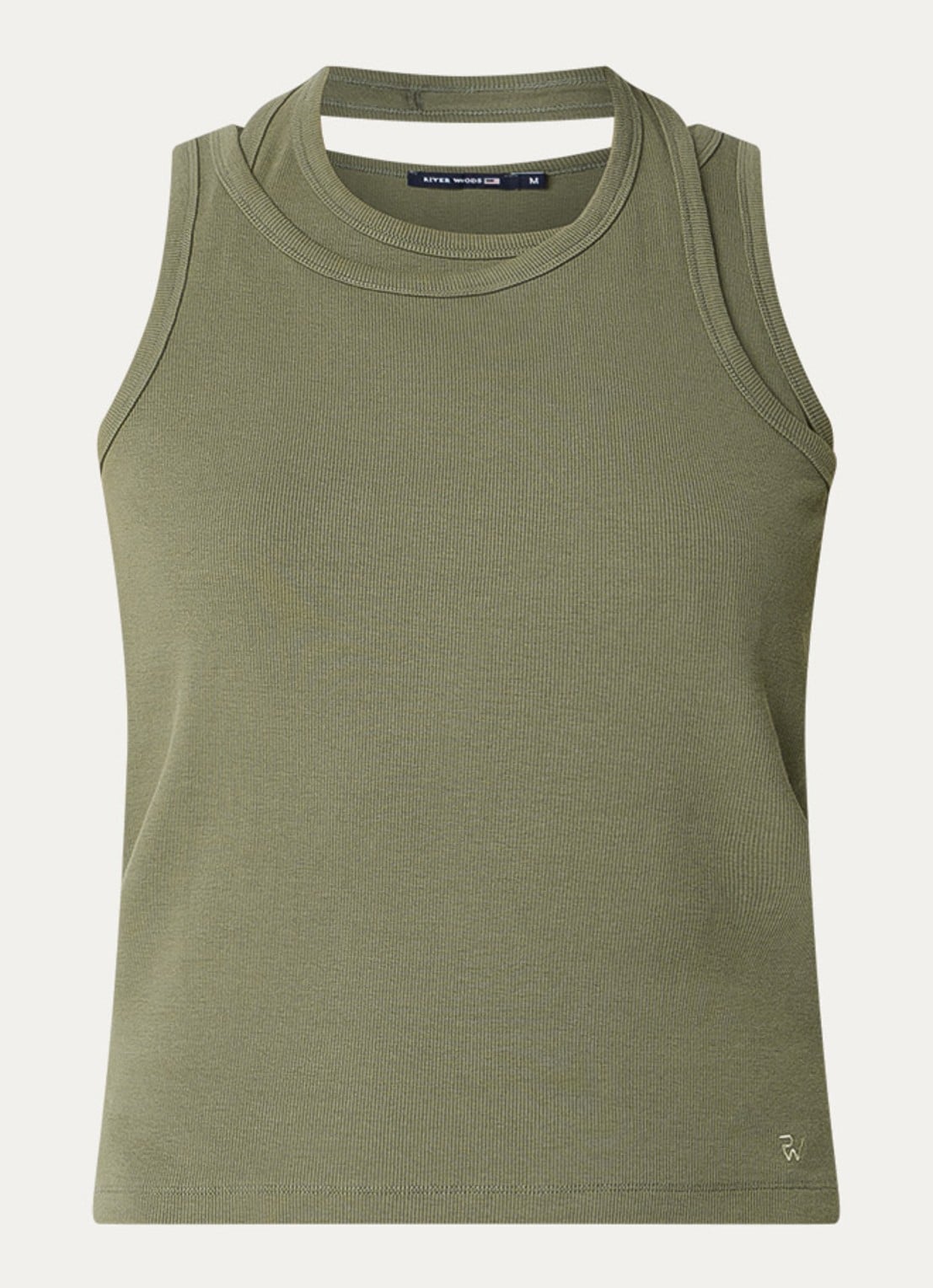 River Woods Tanktop met stretch - voorkant olijfgroen