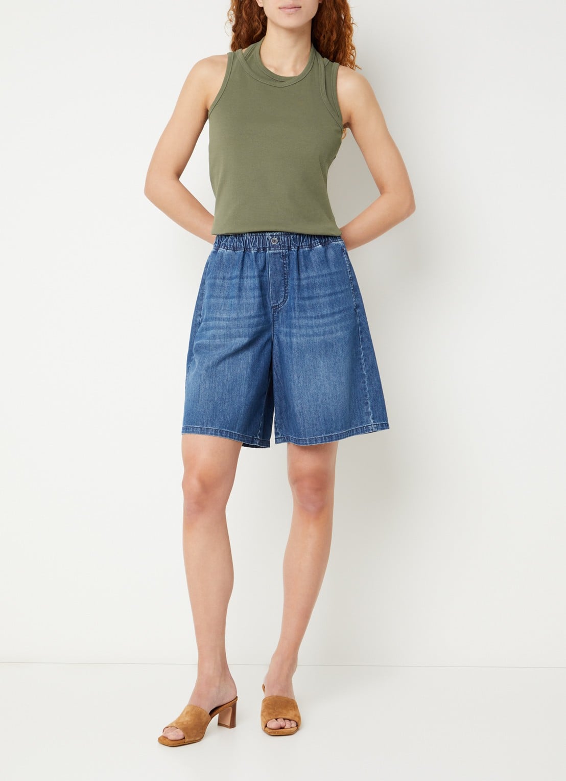 River Woods Tanktop met stretch - voorkant 2 olijfgroen