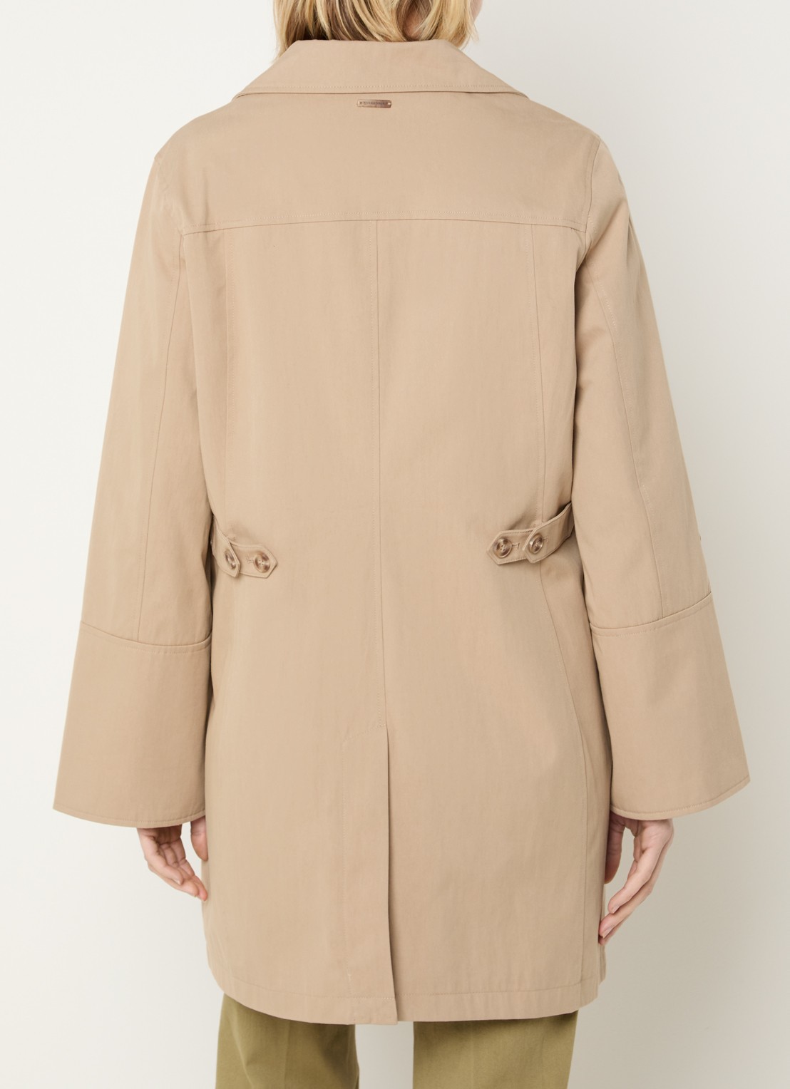 River Woods Trenchcoat met steekzakken - achterkant khaki