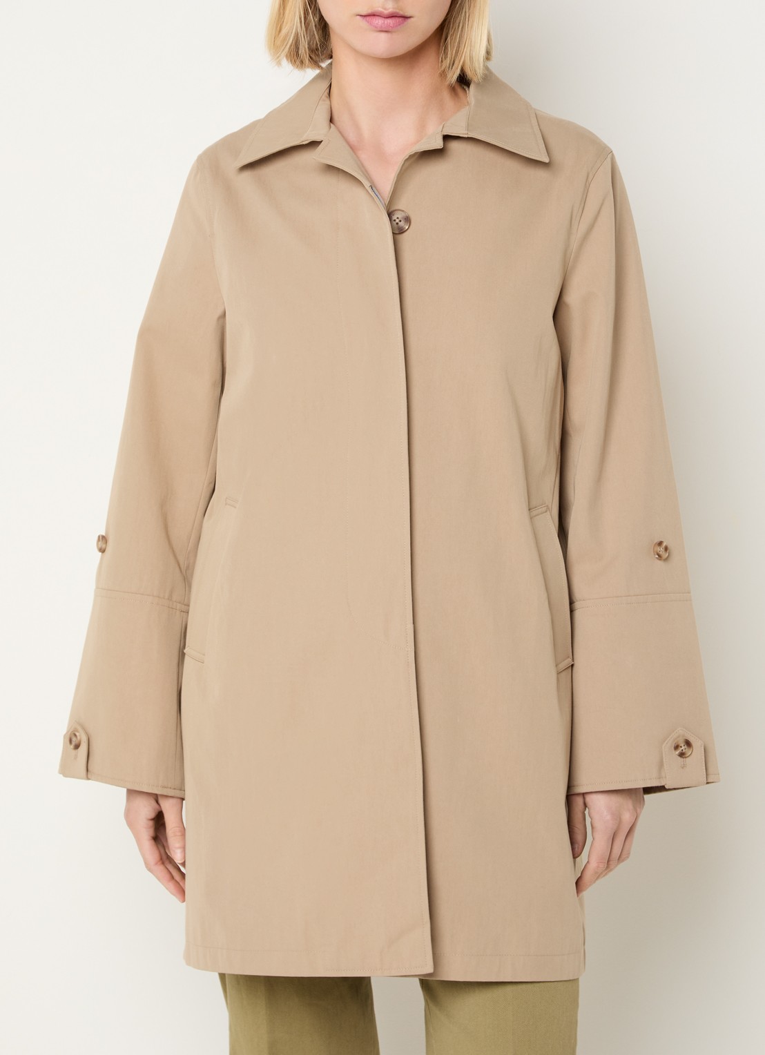 River Woods Trenchcoat met steekzakken - detail 4 khaki