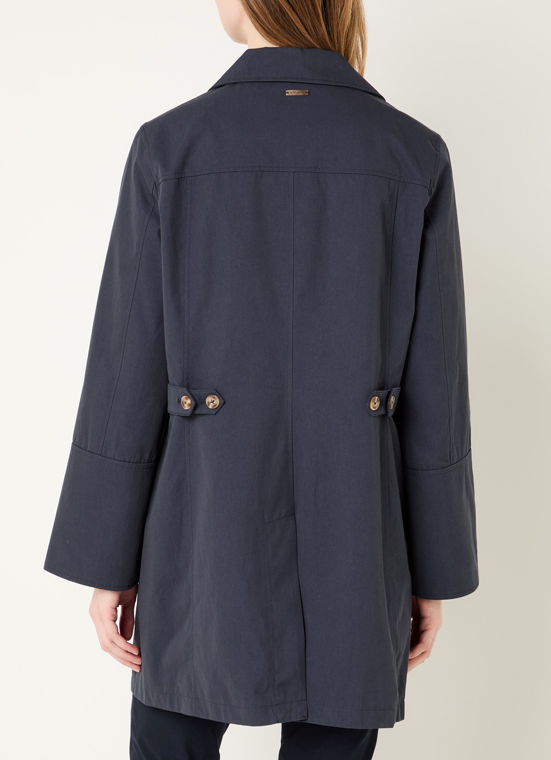 River Woods Trenchcoat met steekzakken - achterkant 3 blauw