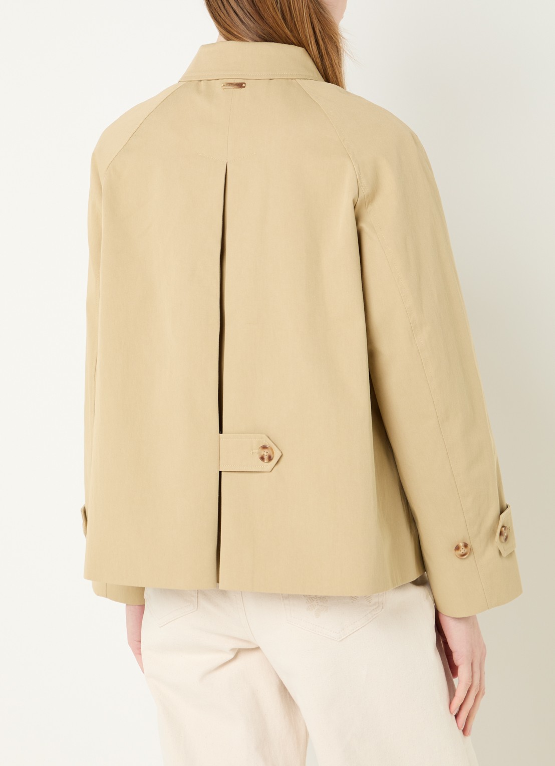 River Woods Trenchcoat met steekzakken - achterkant khaki