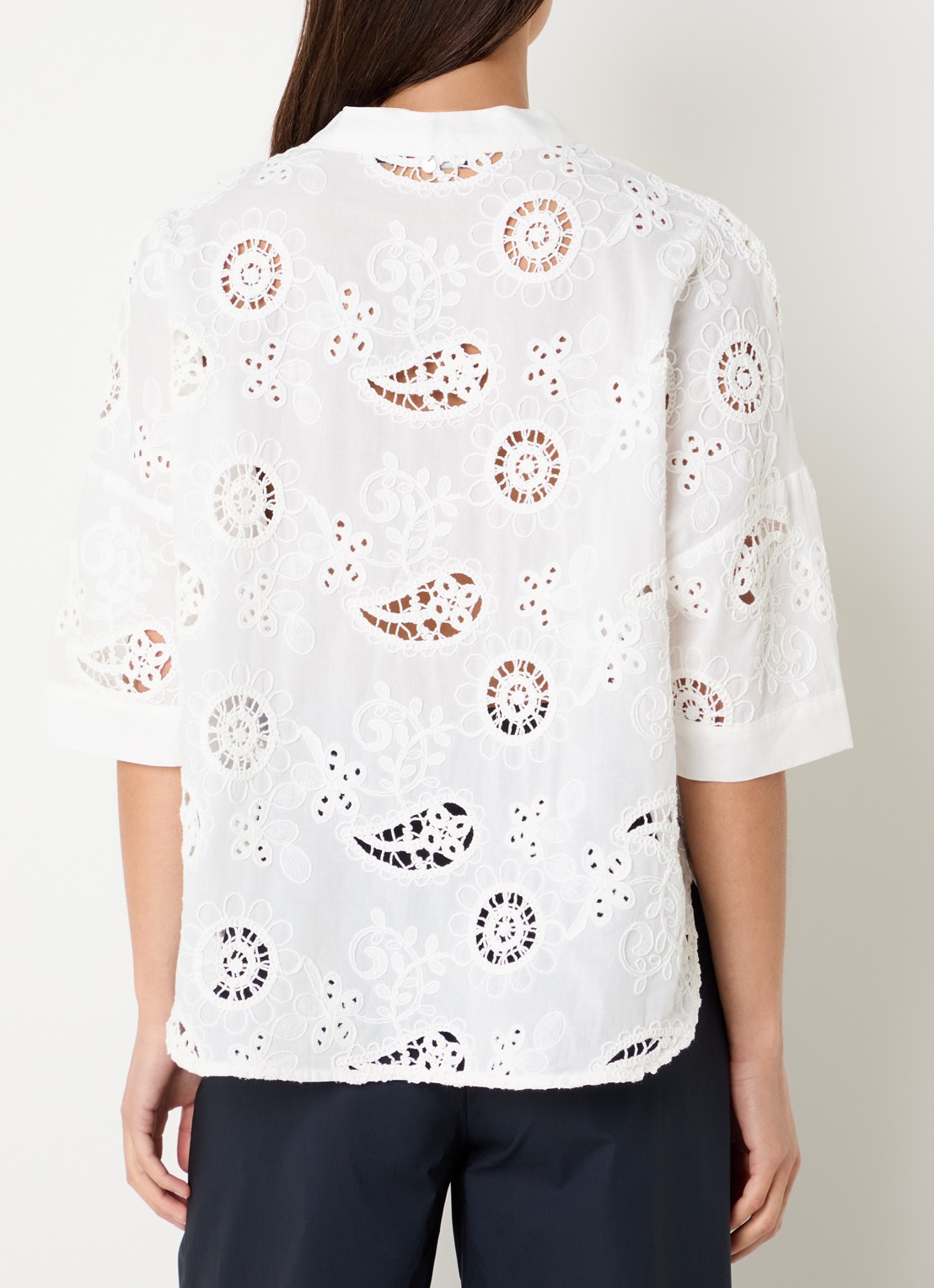 River Woods Tuniek met broderie - achterkant 4 wit