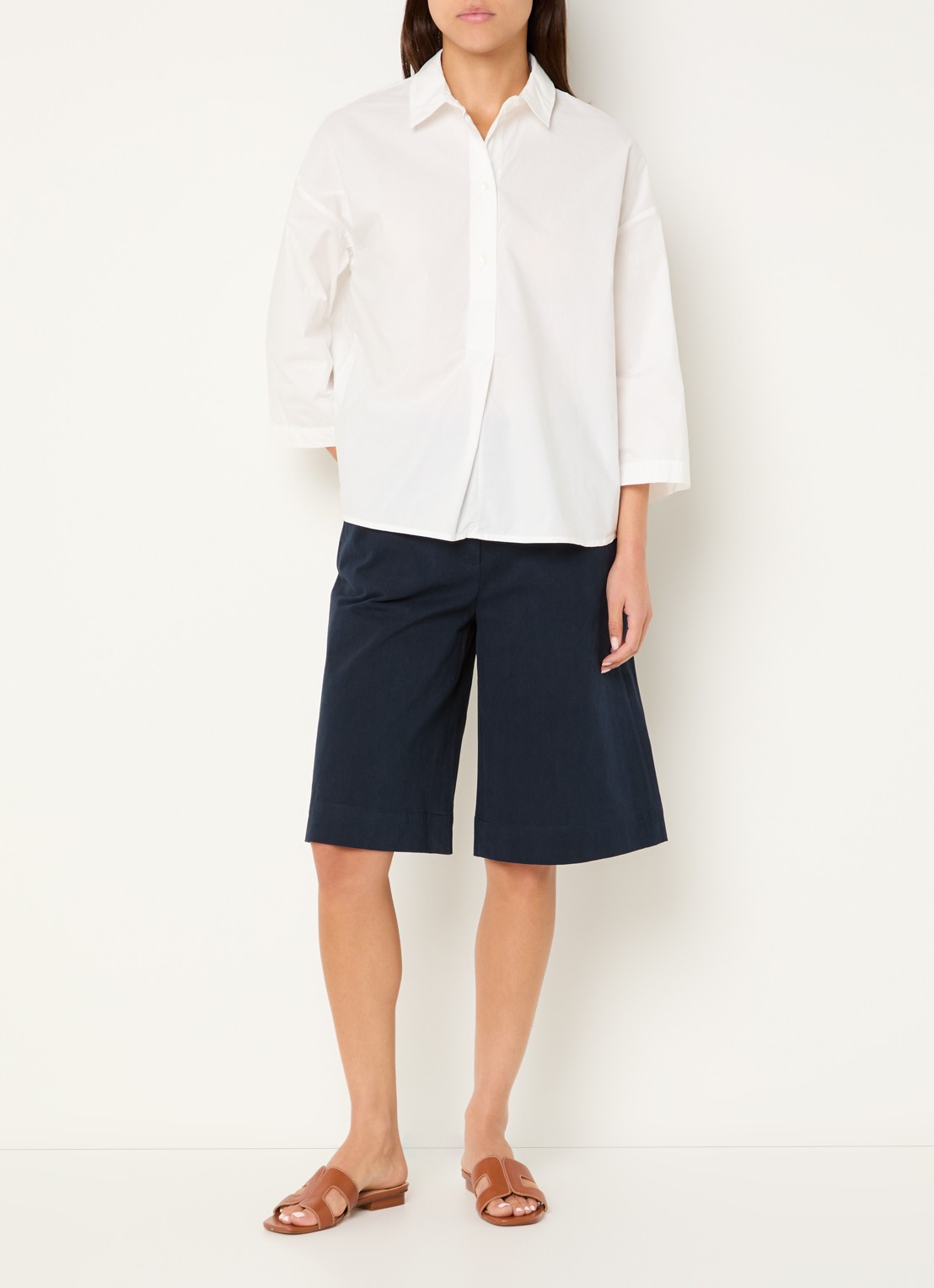 River Woods Tuniek met plooidetail - voorkant 4 gebroken wit