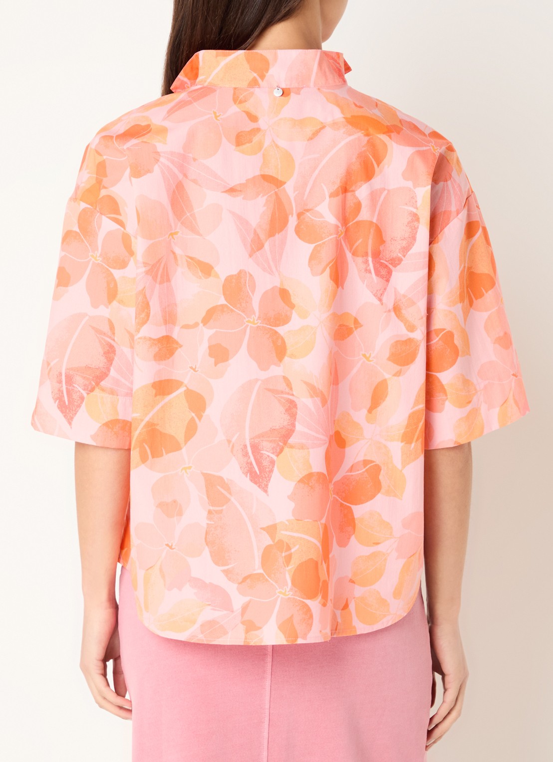 River Woods Tuniek met V-hals en bloemenprint - achterkant lichtroze