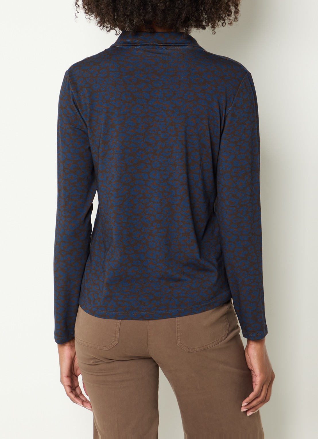 River Woods Tuniek van jersey met panterprint - achterkant 4 donkerbruin