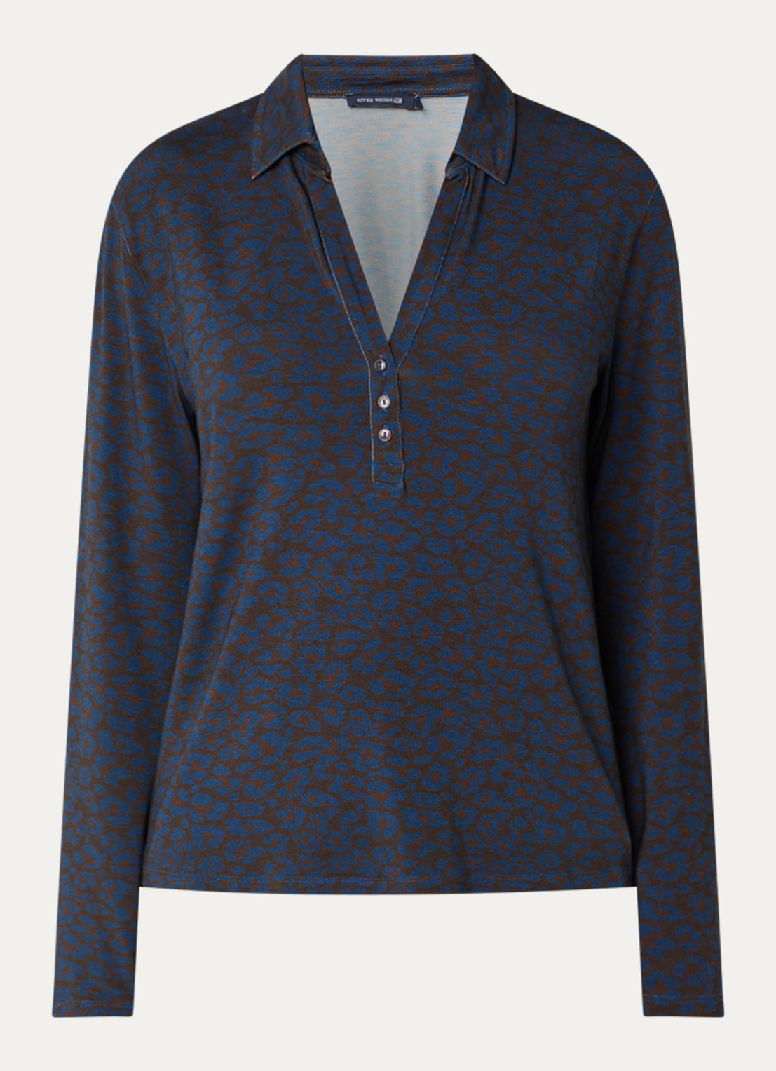 River Woods Tuniek van jersey met panterprint - voorkant 2 donkerbruin