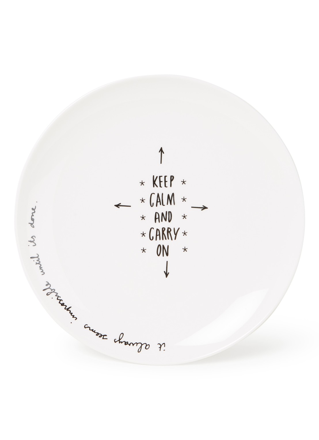 Rivièra Maison Happy dinerbord 25,5 cm - voorkant wit