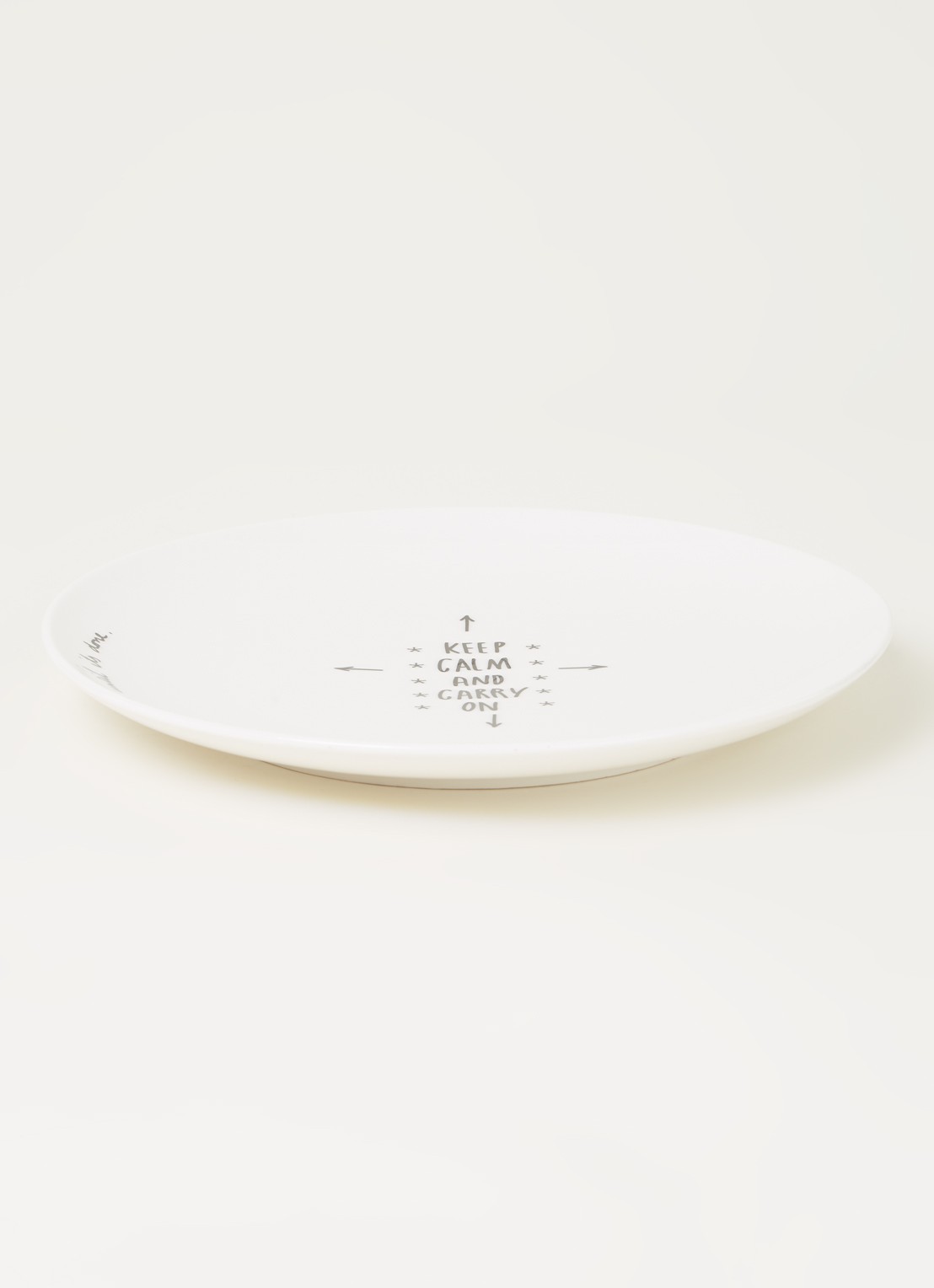 Rivièra Maison Happy dinerbord 25,5 cm - voorkant 2 wit