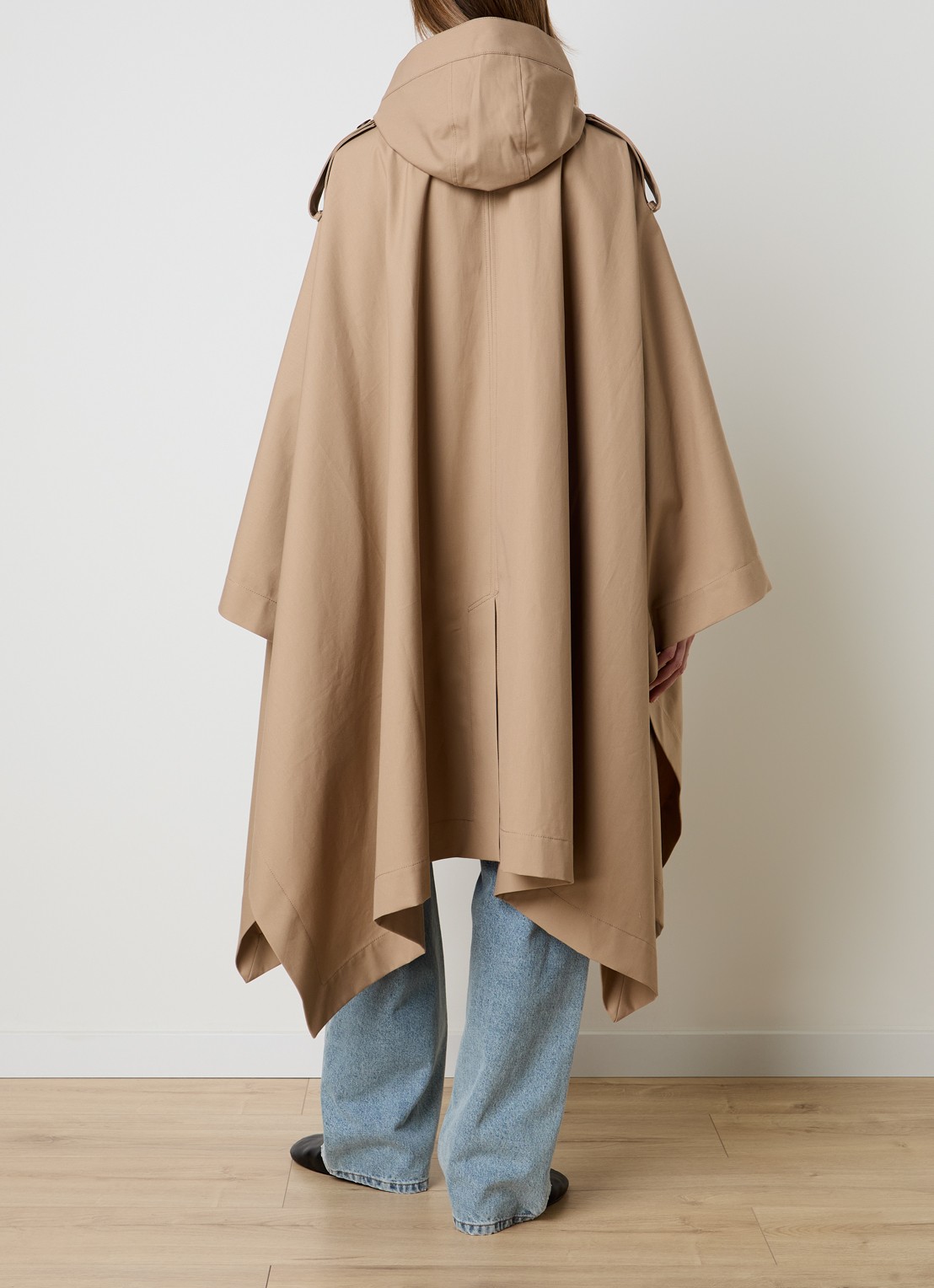 Róhe Asymmetrische trenchcoat met capuchon en steekzakken - achterkant 6 beige