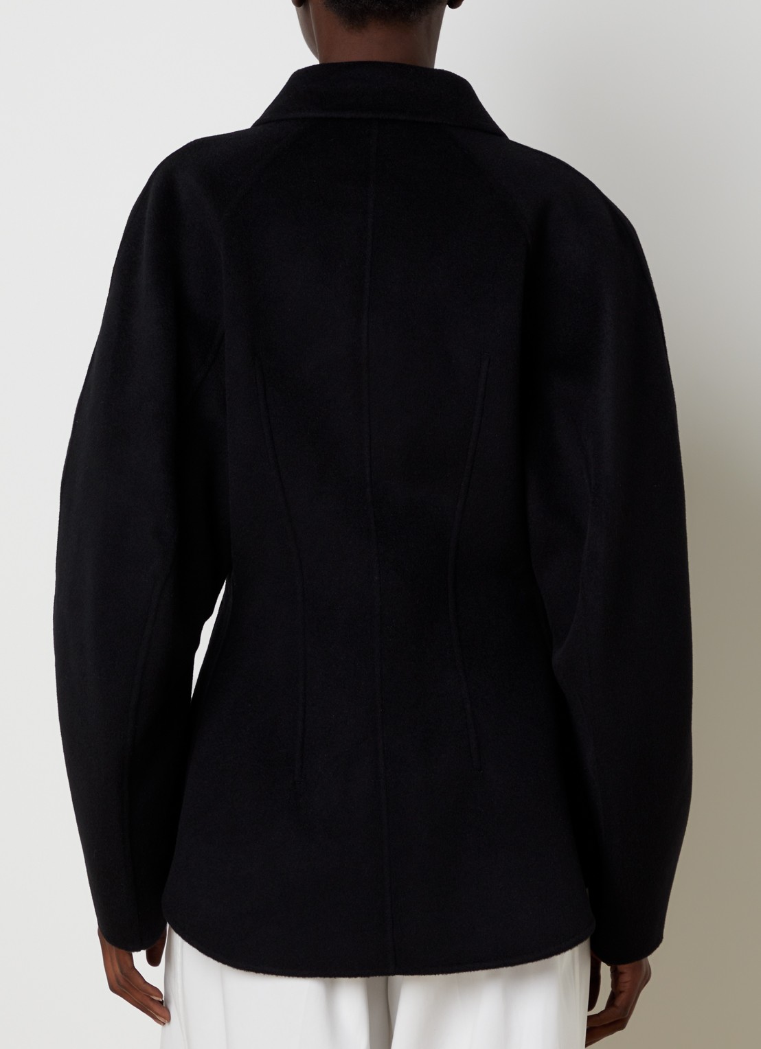 Róhe Blazer in kasjmierblend met steekzakken - achterkant 4 zwart