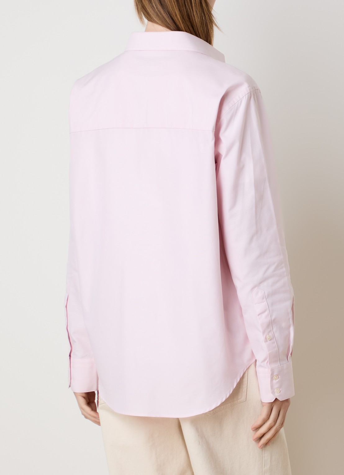 Róhe Blouse met kraag - achterkant lichtroze