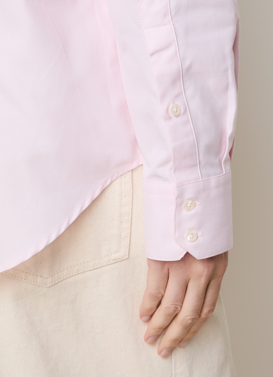 Róhe Blouse met kraag - detail 3 lichtroze