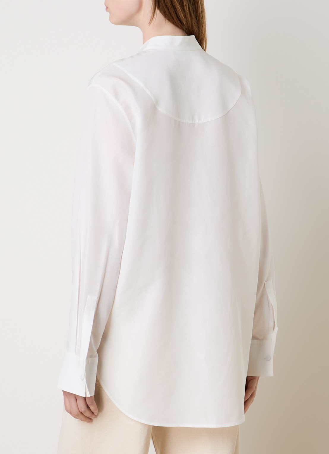 Róhe Blouse met kraag - achterkant gebroken wit