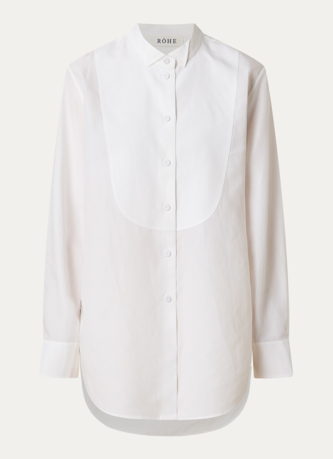 Róhe Blouse met kraag - voorkant 4 gebroken wit