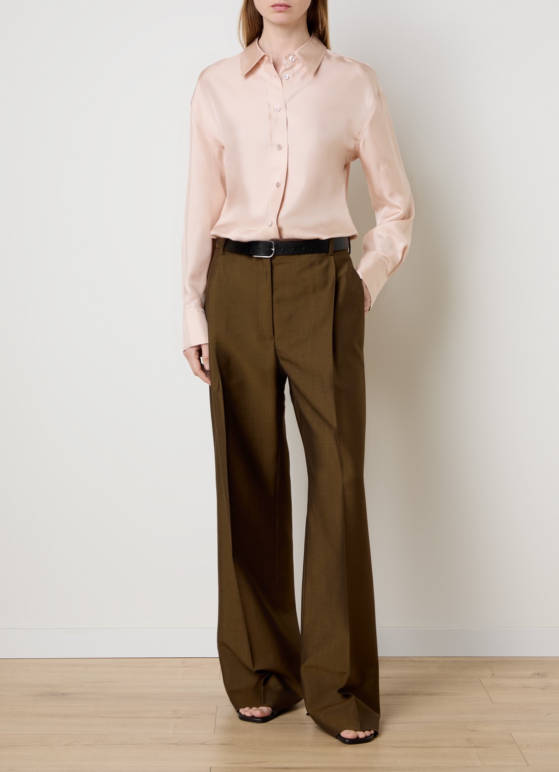 Róhe Blouse van zijde - voorkant 5 lichtroze