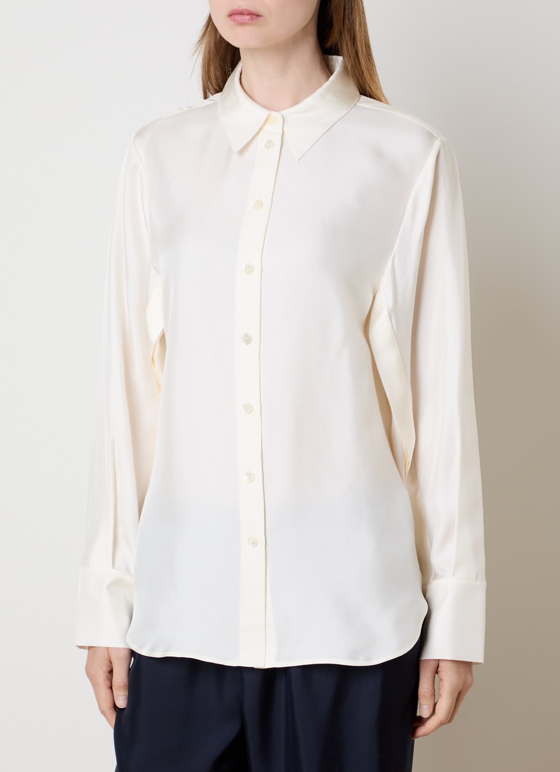 Róhe Blouse van zijde - detail 4 gebroken wit