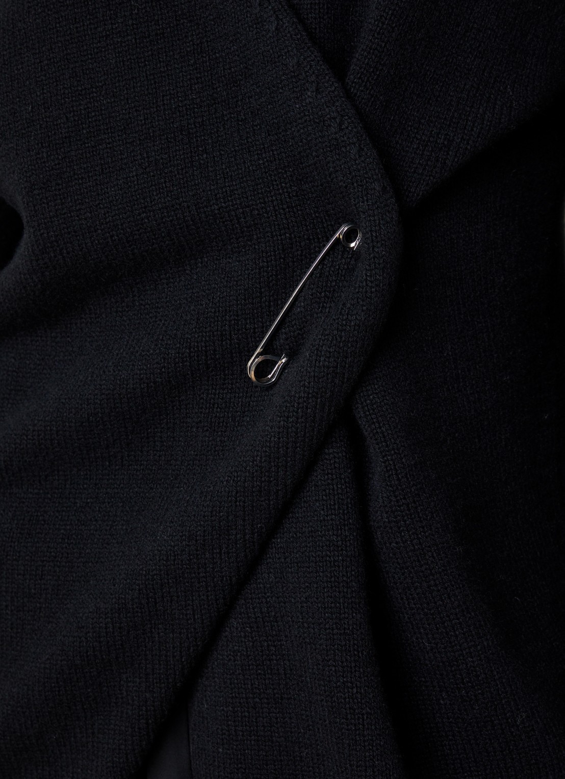 Róhe Fijngebreid vest in kasjmierblend - detail 2 zwart