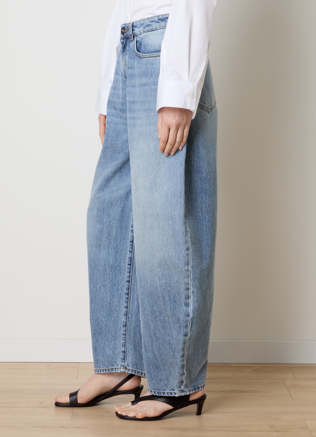 Róhe High waist balloon fit jeans met medium wassing - detail 5 indigo