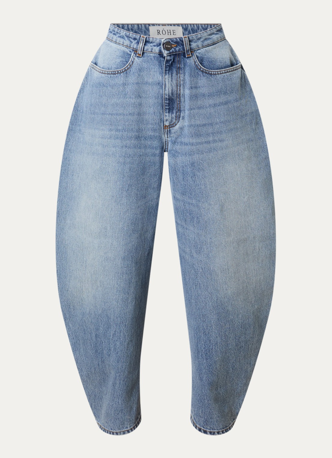 Róhe High waist balloon fit jeans met medium wassing - voorkant 2 indigo