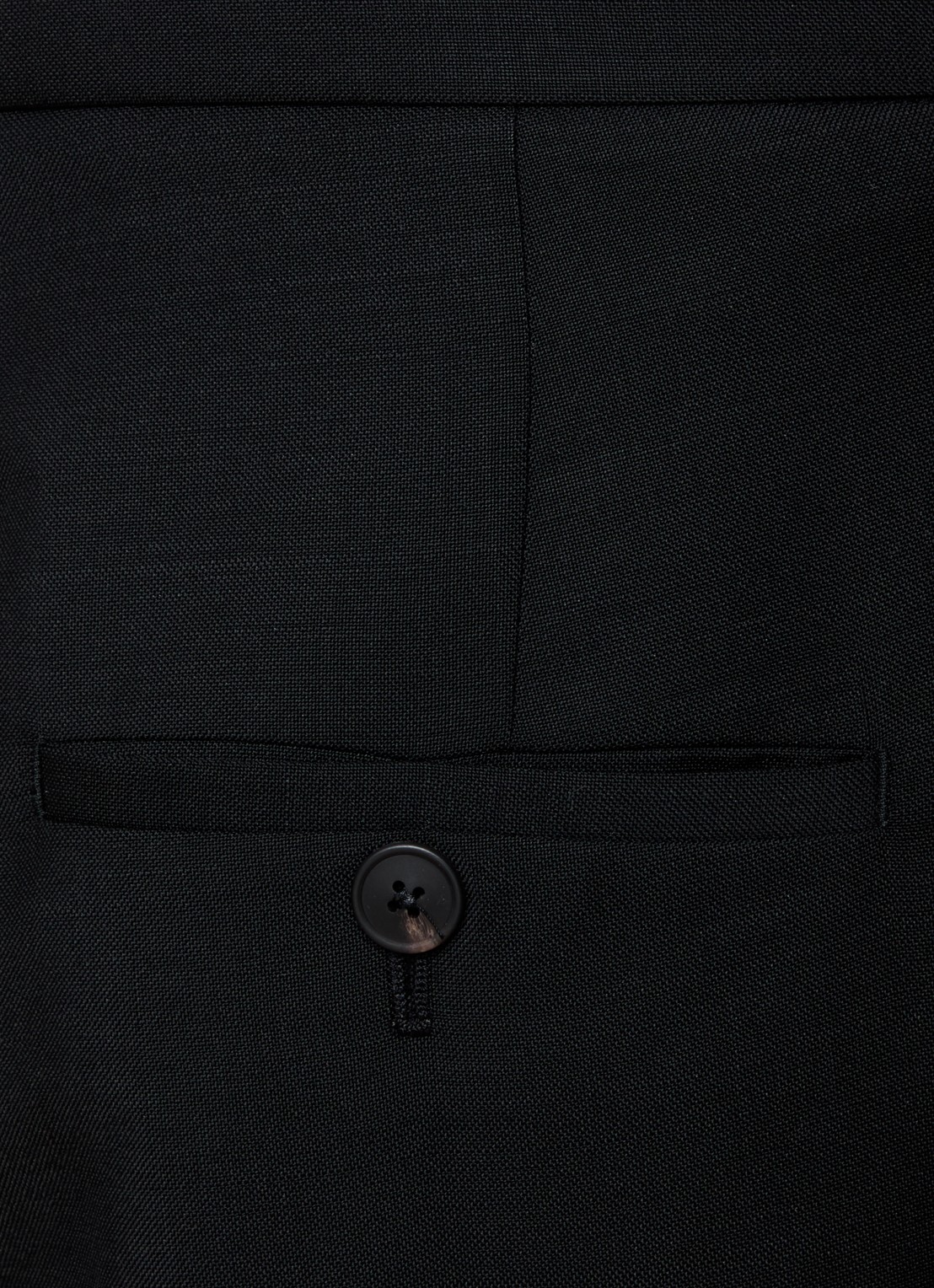 Róhe High waist straight fit pantalon in wolblend met persplooi - detail 2 zwart