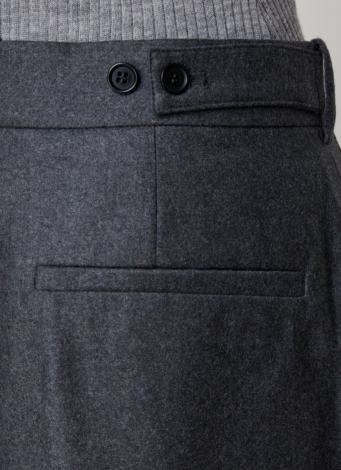 Róhe High waist wide fit pantalon met steekzakken - detail 2 donkergrijs