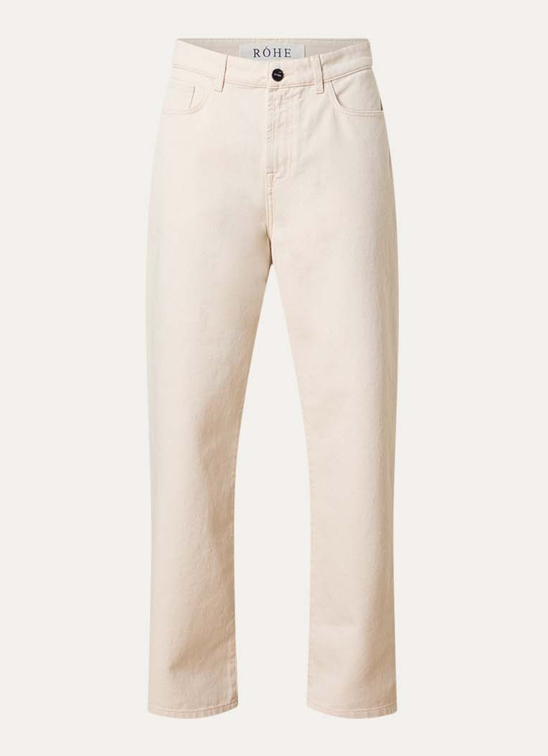 Róhe Low waist loose fit jeans met steekzakken - voorkant beige
