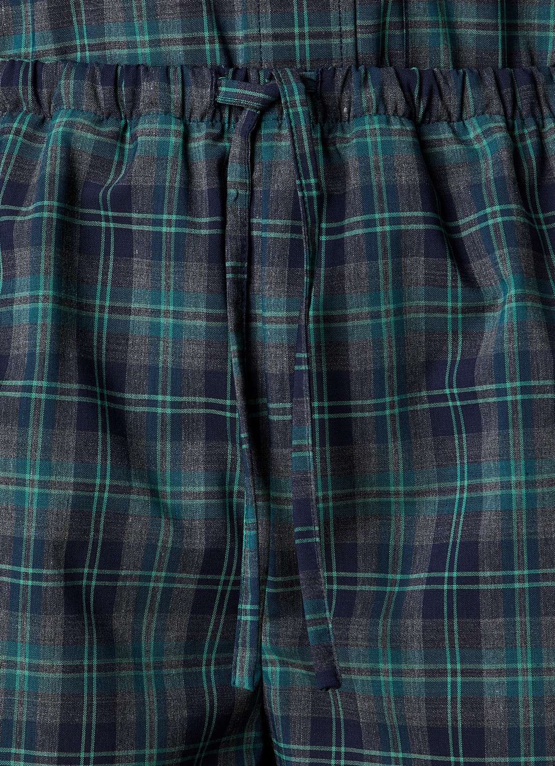 Róhe Mid waist wide fit korte broek in wolblend met ruitdessin - detail 4 donkergroen